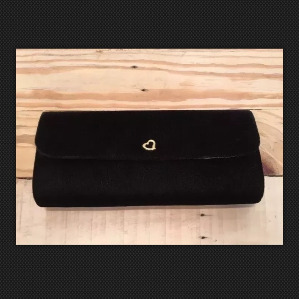 Victoria’s Secret Black Velvet Clutch Purse